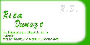 rita dunszt business card